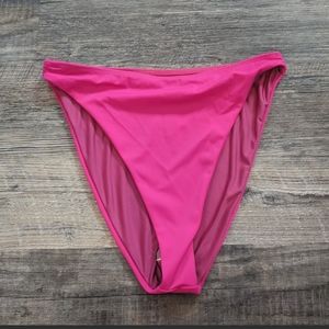 New Beach Riot High Leg Bikini Bottom Large L Pink